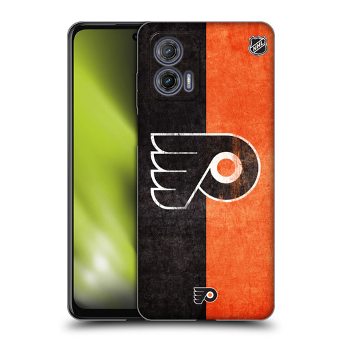 NHL Philadelphia Flyers Half Distressed Soft Gel Case for Motorola Moto G73 5G