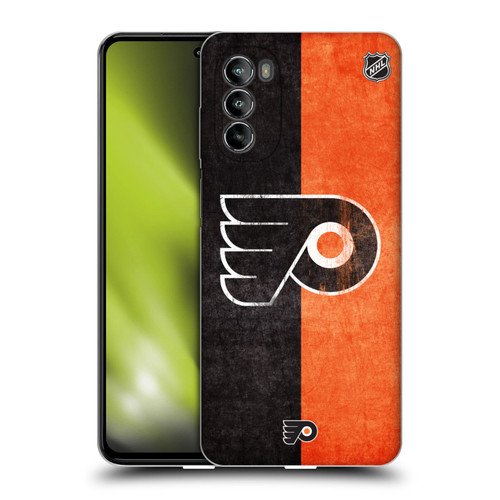 NHL Philadelphia Flyers Half Distressed Soft Gel Case for Motorola Moto G82 5G