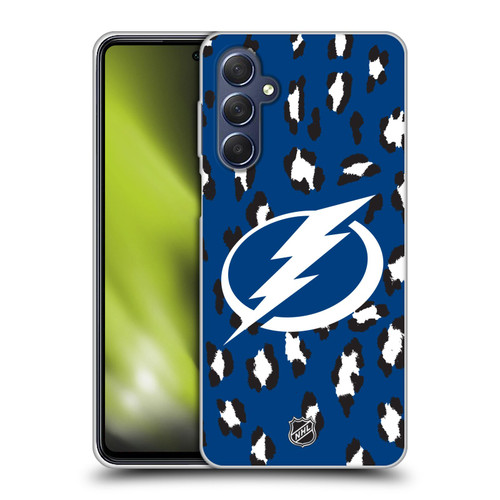 NHL Tampa Bay Lightning Leopard Pattern Soft Gel Case for Samsung Galaxy M54 5G