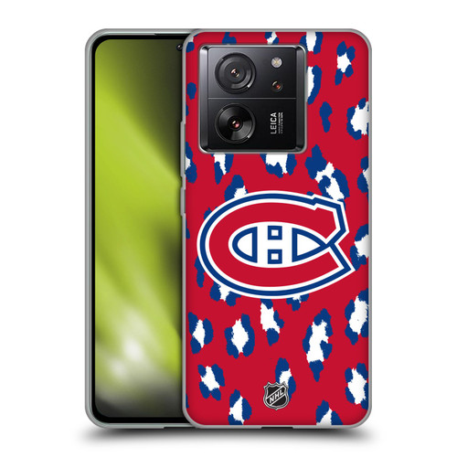 NHL Montreal Canadiens Leopard Patten Soft Gel Case for Xiaomi 13T 5G / 13T Pro 5G