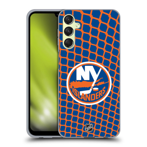 NHL New York Islanders Net Pattern Soft Gel Case for Samsung Galaxy A24 4G / M34 5G