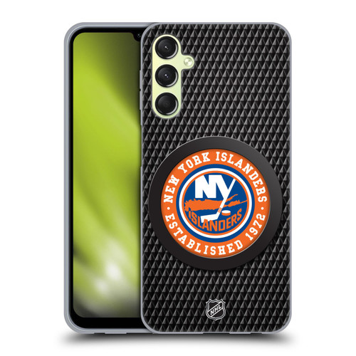 NHL New York Islanders Puck Texture Soft Gel Case for Samsung Galaxy A24 4G / Galaxy M34 5G