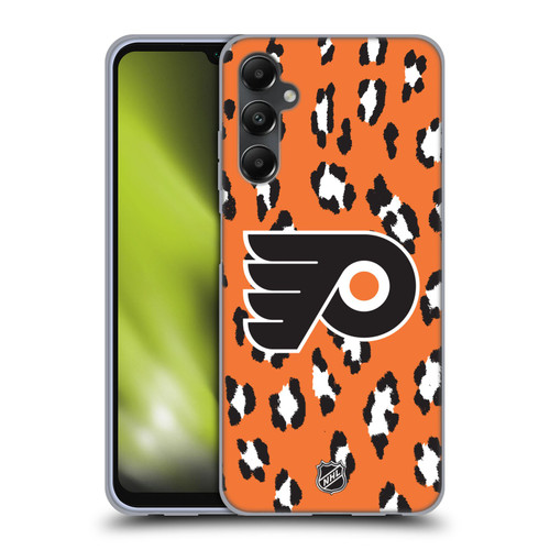 NHL Philadelphia Flyers Leopard Patten Soft Gel Case for Samsung Galaxy A05s