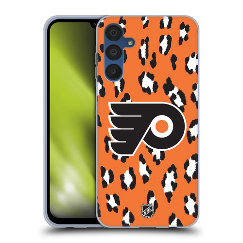 NHL Philadelphia Flyers Leopard Pattern Soft Gel Case for Samsung Galaxy A15
