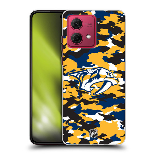 NHL Nashville Predators Camouflage Soft Gel Case for Motorola Moto G84 5G