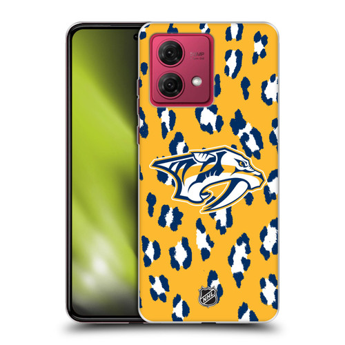 NHL Nashville Predators Leopard Patten Soft Gel Case for Motorola Moto G84 5G