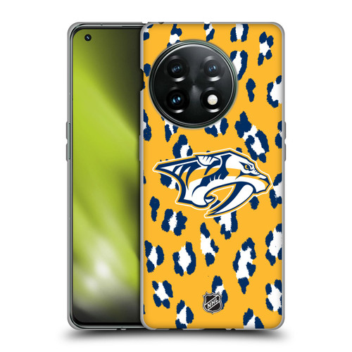 NHL Nashville Predators Leopard Patten Soft Gel Case for OnePlus 11 5G
