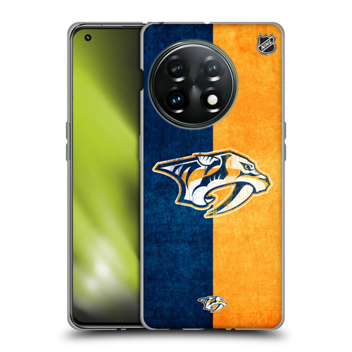 NHL Nashville Predators Half Distressed Soft Gel Case for OnePlus 11 5G