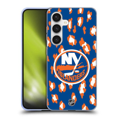 NHL New York Islanders Leopard Patten Soft Gel Case for Samsung Galaxy S24 5G