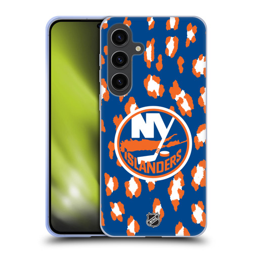 NHL New York Islanders Leopard Patten Soft Gel Case for Samsung Galaxy S24+ 5G