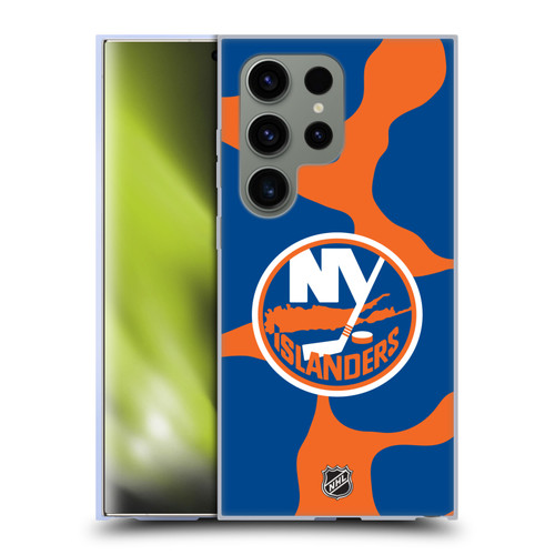 NHL New York Islanders Cow Pattern Soft Gel Case for Samsung Galaxy S24 Ultra 5G