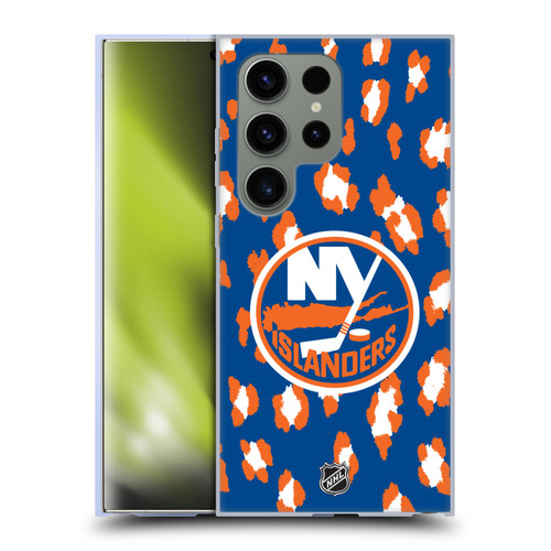 NHL New York Islanders Leopard Patten Soft Gel Case for Samsung Galaxy S24 Ultra 5G