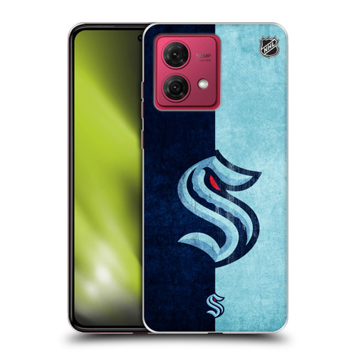 NHL Seattle Kraken Half Distressed Soft Gel Case for Motorola Moto G84 5G