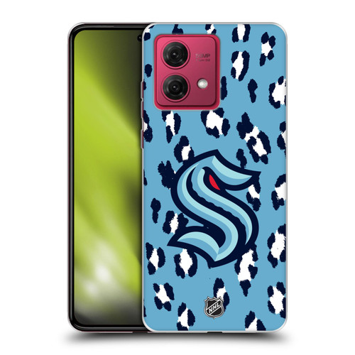 NHL Seattle Kraken Leopard Patten Soft Gel Case for Motorola Moto G84 5G