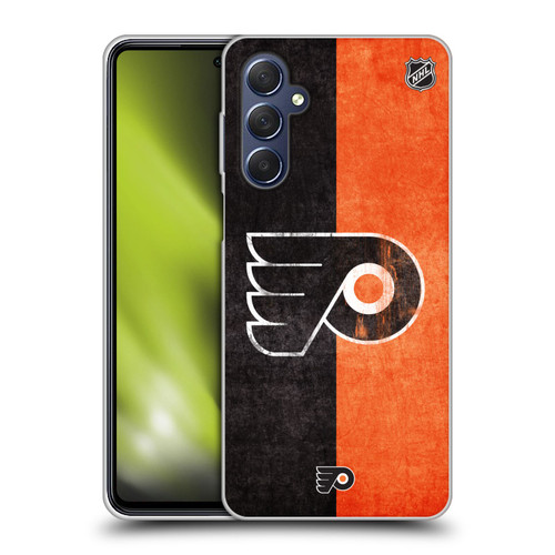 NHL Philadelphia Flyers Half Distressed Soft Gel Case for Samsung Galaxy M54 5G