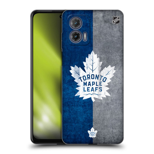 NHL Toronto Maple Leafs Half Distressed Soft Gel Case for Motorola Moto G73 5G