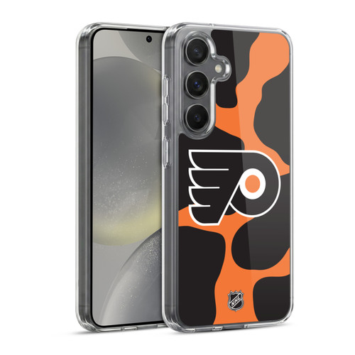 NHL Philadelphia Flyers Cow Pattern Soft Gel Case for Samsung Galaxy S24 5G & MagSafe