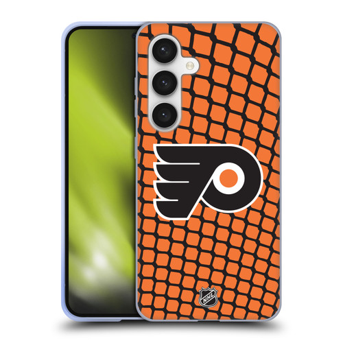 NHL Philadelphia Flyers Net Pattern Soft Gel Case for Samsung Galaxy S24 5G