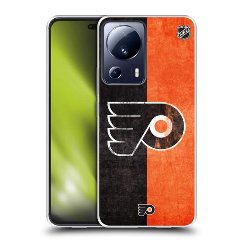 NHL Philadelphia Flyers Half Distressed Soft Gel Case for Xiaomi 13 Lite 5G