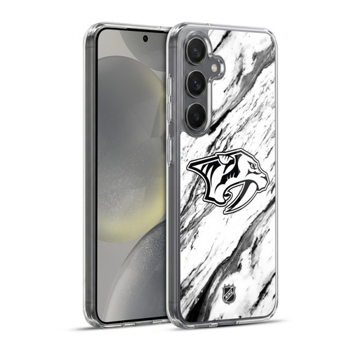 NHL Nashville Predators Marble Soft Gel Case for Samsung Galaxy S24+ 5G & MagSafe