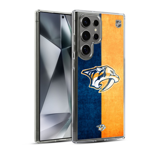 NHL Nashville Predators Half Distressed Soft Gel Case for Samsung Galaxy S24 Ultra 5G & MagSafe