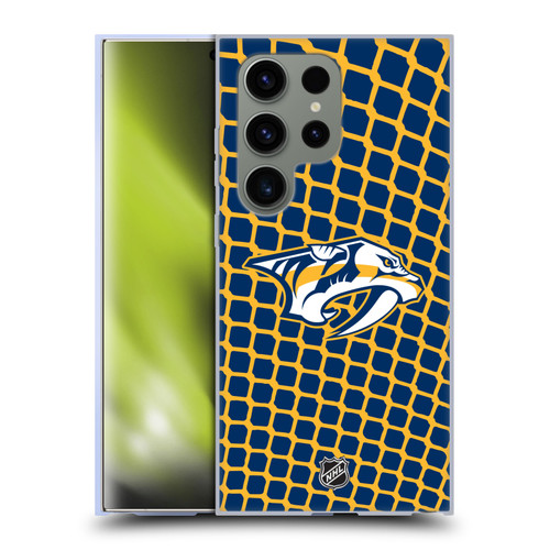 NHL Nashville Predators Net Pattern Soft Gel Case for Samsung Galaxy S24 Ultra 5G