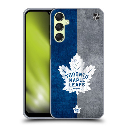 NHL Toronto Maple Leafs Half Distressed Soft Gel Case for Samsung Galaxy A24 4G / Galaxy M34 5G