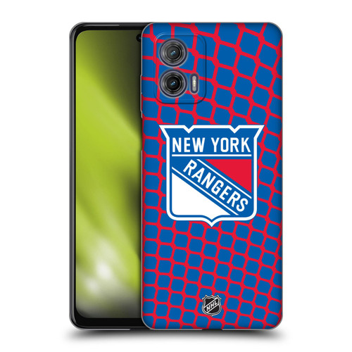 NHL New York Rangers Net Pattern Soft Gel Case for Motorola Moto G73 5G
