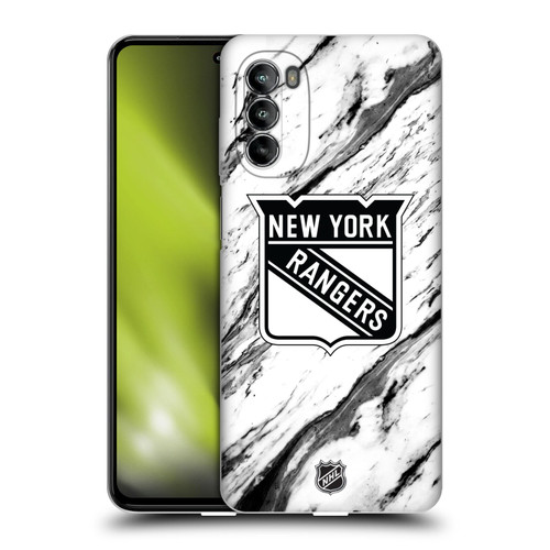 NHL New York Rangers Marble Soft Gel Case for Motorola Moto G82 5G