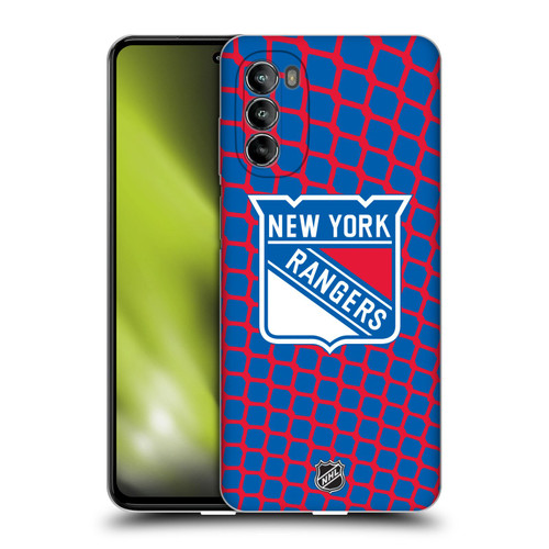 NHL New York Rangers Net Pattern Soft Gel Case for Motorola Moto G82 5G
