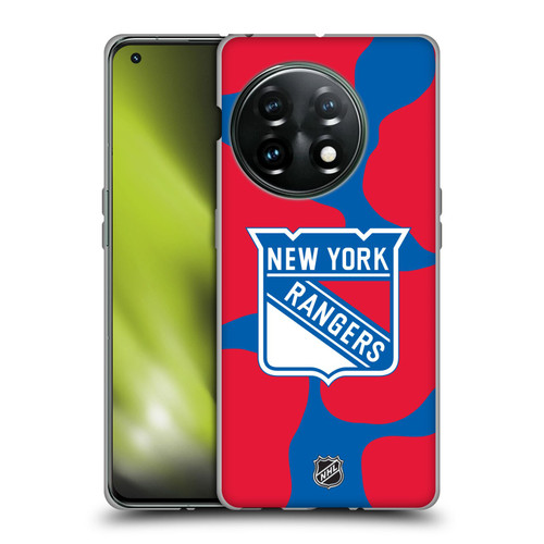 NHL New York Rangers Cow Pattern Soft Gel Case for OnePlus 11 5G