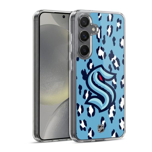 NHL Seattle Kraken Leopard Pattern Soft Gel Case for Samsung Galaxy S24 5G