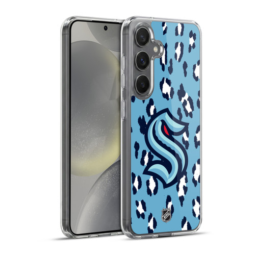 NHL Seattle Kraken Leopard Pattern Soft Gel Case for Samsung Galaxy S24+ 5G
