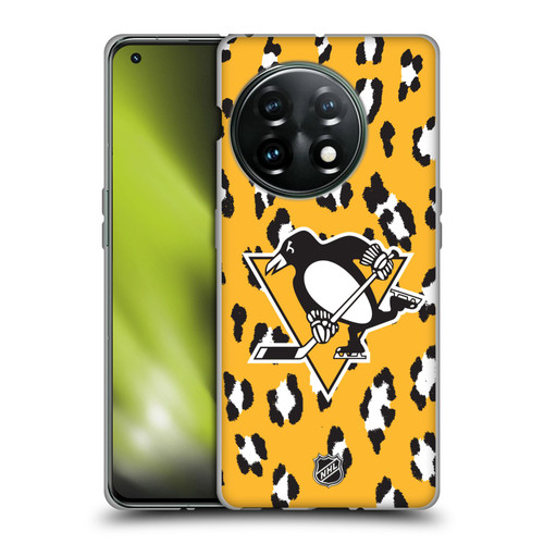 NHL Pittsburgh Penguins Leopard Patten Soft Gel Case for OnePlus 11 5G