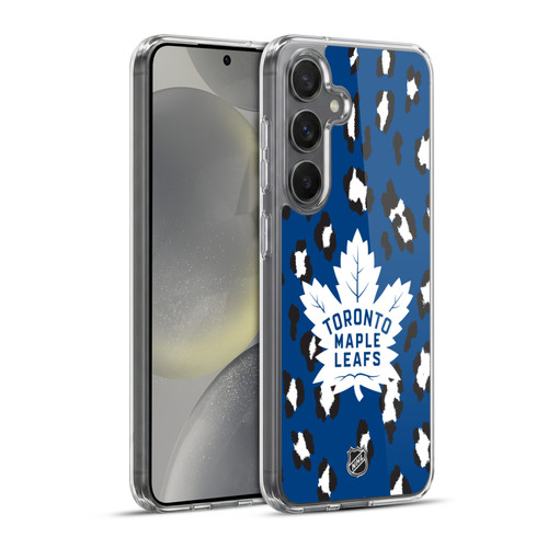 NHL Toronto Maple Leafs Leopard Pattern Soft Gel Case for Samsung Galaxy S24+ 5G & MagSafe