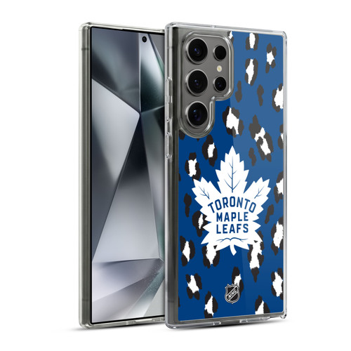 NHL Toronto Maple Leafs Leopard Pattern Soft Gel Case for Samsung Galaxy S24 Ultra 5G & MagSafe