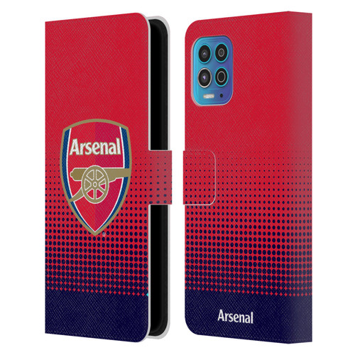 Arsenal FC Crest 2 Fade Leather Book Wallet Case Cover For Motorola Moto G100