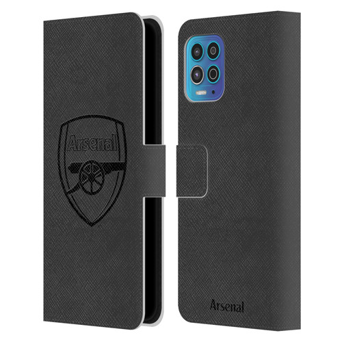 Arsenal FC Crest 2 Black Logo Leather Book Wallet Case Cover For Motorola Moto G100