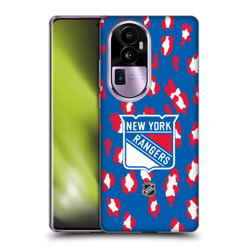 NHL New York Rangers Leopard Pattern Soft Gel Case for OPPO Reno10 Pro+