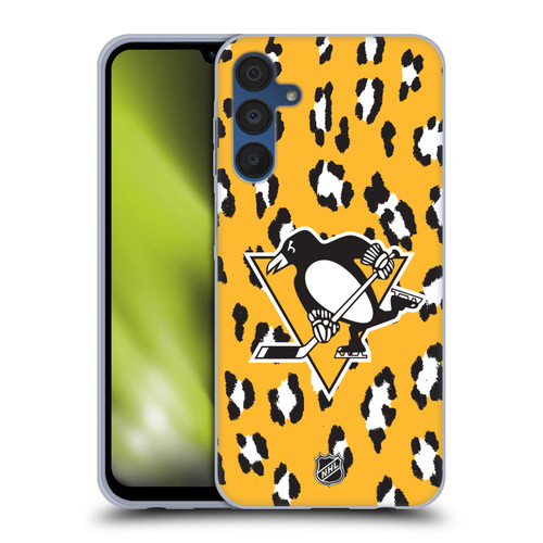 NHL Pittsburgh Penguins Leopard Patten Soft Gel Case for Samsung Galaxy A15