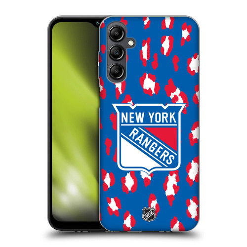 NHL New York Rangers Leopard Patten Soft Gel Case for Samsung Galaxy M14 5G