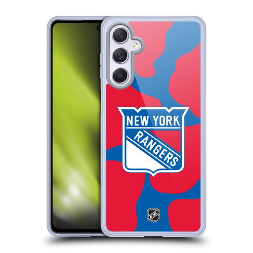 NHL New York Rangers Cow Pattern Soft Gel Case for Samsung Galaxy M54 5G