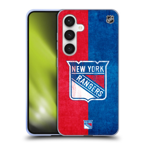 NHL New York Rangers Half Distressed Soft Gel Case for Samsung Galaxy S24 5G