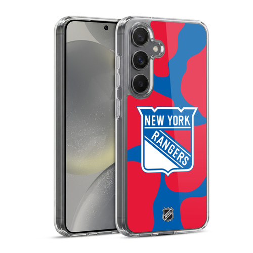 NHL New York Rangers Cow Pattern Soft Gel Case for Samsung Galaxy S24 5G & MagSafe