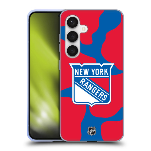 NHL New York Rangers Cow Pattern Soft Gel Case for Samsung Galaxy S24 5G