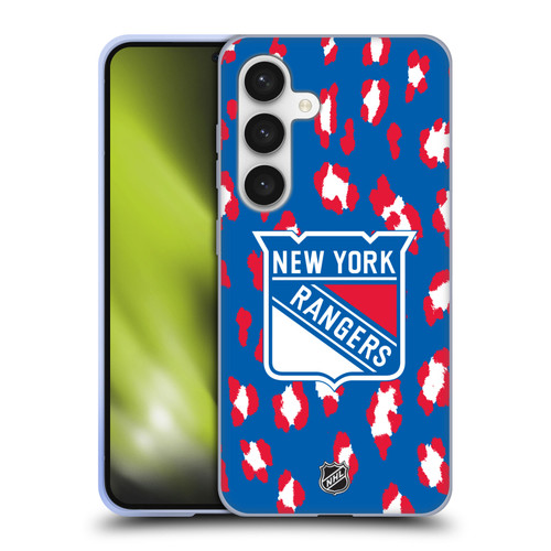NHL New York Rangers Leopard Patten Soft Gel Case for Samsung Galaxy S24 5G