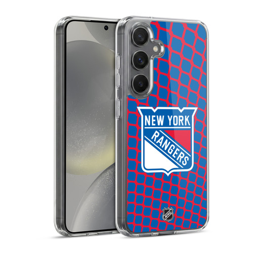 NHL New York Rangers Net Pattern Soft Gel Case for Samsung Galaxy S24 5G & MagSafe