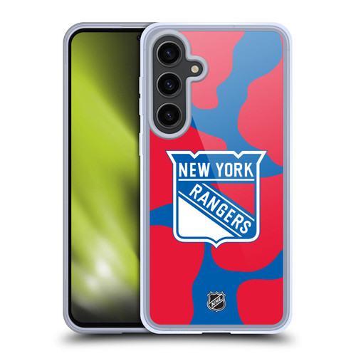 NHL New York Rangers Cow Pattern Soft Gel Case for Samsung Galaxy S24+ 5G