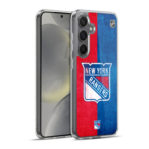 NHL New York Rangers Half Distressed Soft Gel Case for Samsung Galaxy S24+ 5G & MagSafe