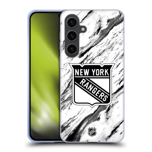 NHL New York Rangers Marble Soft Gel Case for Samsung Galaxy S24+ 5G